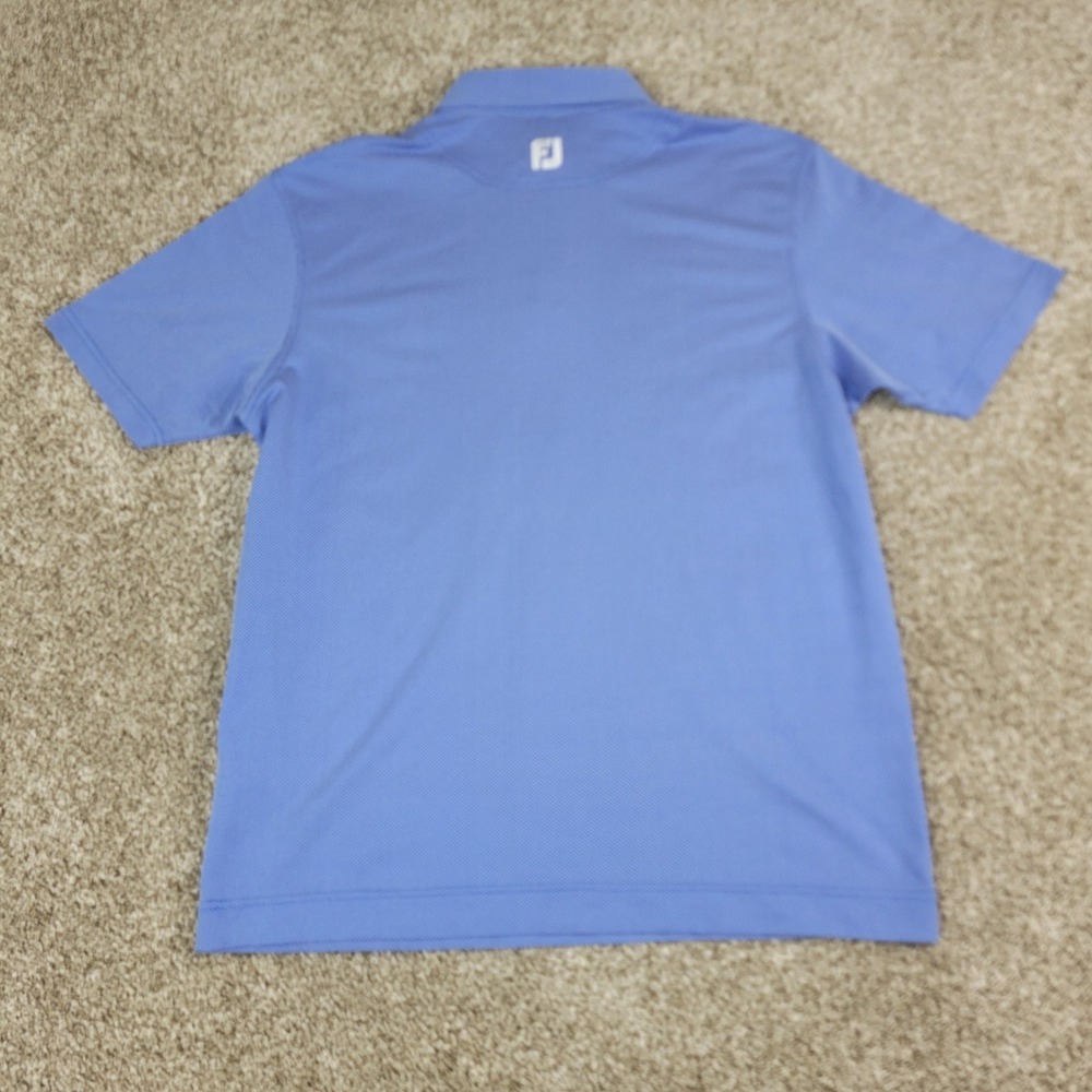 FootJoy Athletic Fit Mens XL Blue AOP Geometric Performance Stretch Golf Polo SS - Picture 3 of 6